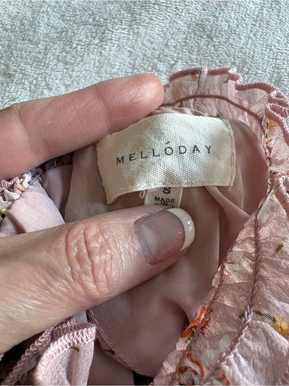 MELLODAY Pink Floral Smocked Maxi Dress with Ruffle Shoulders - Picture 3 of 16